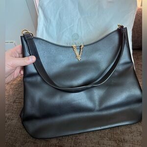 Versace leathervirtus shoulder bag